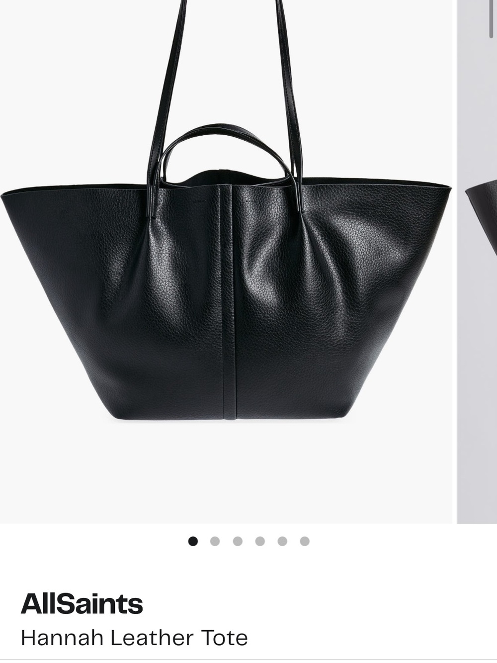 All Saints Hannah Leather Tote in Black